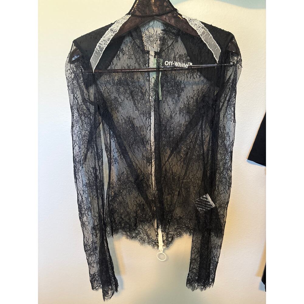 Off-White Black lace zip camisole Size 44